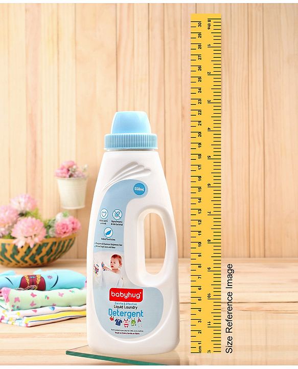 Babyhug Plant-Based Liquid Laundry Detergent for Babies  Natural & Gentle Fabric Cleaner  550 ml | Anti Bacterial | Hypoallergenic | Fragrance Free