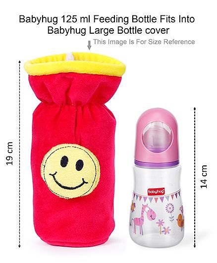 Babyhug Velour Plush Bottle Cover Monkey Motif Large -  Fits upto 330 ml