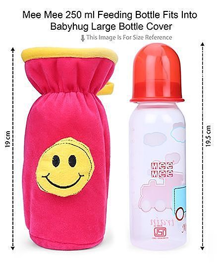 Babyhug Velour Plush Bottle Cover Monkey Motif Large -  Fits upto 330 ml