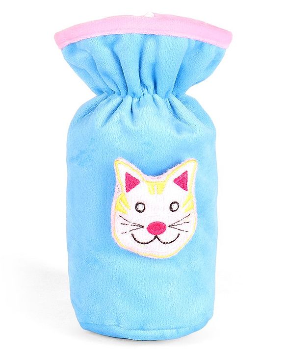Babyhug Velour Plush Bottle Cover Kitty Motif Large - Fits 330 ml