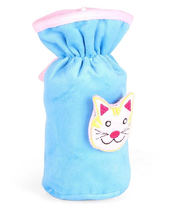 Babyhug Velour Plush Bottle Cover Kitty Motif Large - Fits 330 ml