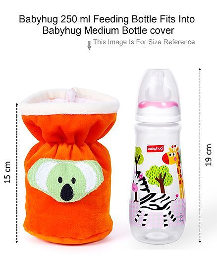 Babyhug Velour Plush Bottle Cover Cute Star Motif Medium Yellow - Fits Upto 120 ml to 260 ml Bottle