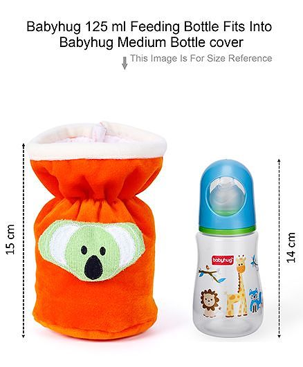 Babyhug Velour Plush Bottle Cover Cute Star Motif Medium Yellow - Fits Upto 120 ml to 260 ml Bottle