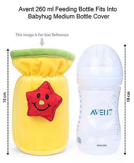 Babyhug Velour Plush Bottle Cover Baby Tiger Motif Medium Green - Fits Upto 120 ml to 260 ml Bottle