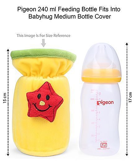 Babyhug Velour Plush Bottle Cover Baby Tiger Motif Medium Green - Fits Upto 120 ml to 260 ml Bottle