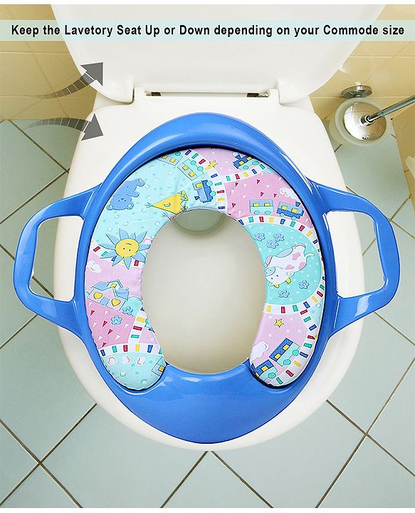 Babyhug Cushioned Potty Training Seat With Handle - Blue