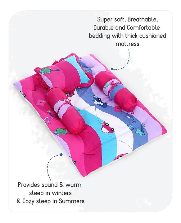 Babyhug Premium Gadda Set - Mini Cars Print