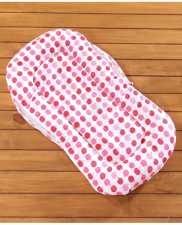 Babyhug Cherry Print Gadda Set With Mosquito Net - Red