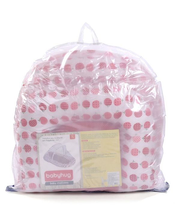 Babyhug Cherry Print Gadda Set With Mosquito Net - Red