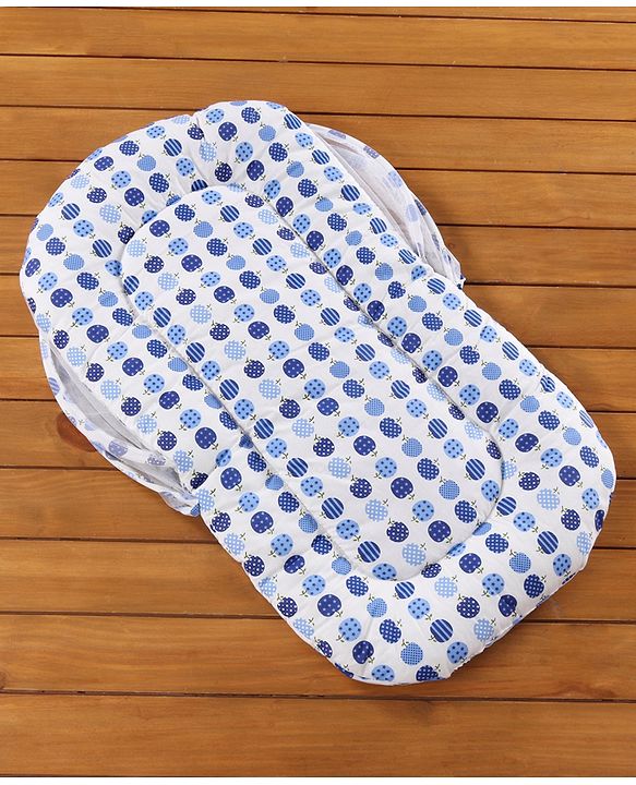 Babyhug Cherry Print Gadda Set With Mosquito Net - Blue