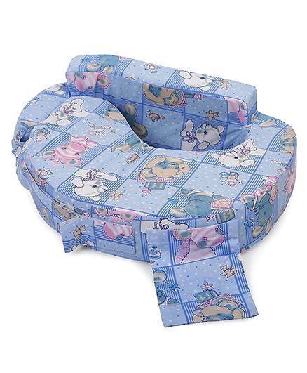 Babyhug Cotton Blend Feeding Pillow Rabbit Print - Blue