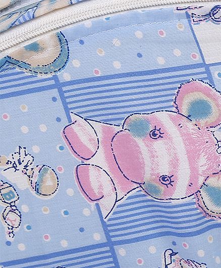 Babyhug Cotton Blend Feeding Pillow Rabbit Print - Blue