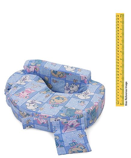 Babyhug Cotton Blend Feeding Pillow Rabbit Print - Blue