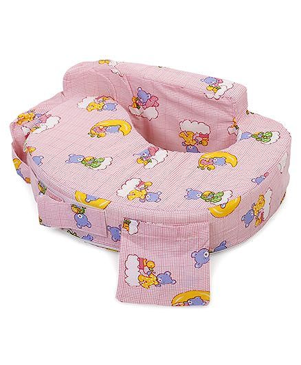 Babyhug Cotton Blend Feeding Pillow Teddy On Clouds - Pink