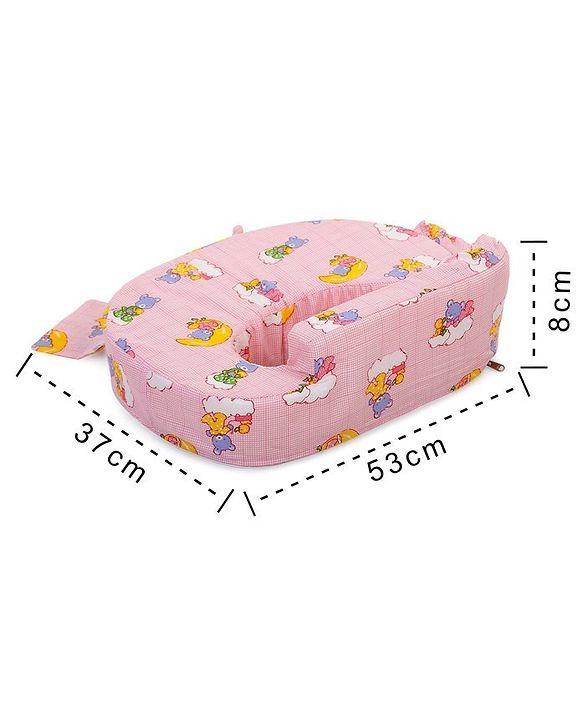 Babyhug Cotton Blend Feeding Pillow Teddy On Clouds - Pink