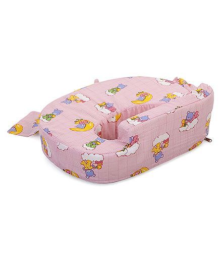 Babyhug Cotton Blend Feeding Pillow Teddy On Clouds - Pink