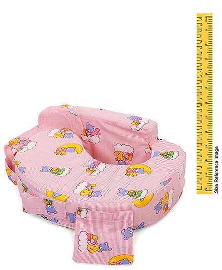 Babyhug Cotton Blend Feeding Pillow Teddy On Clouds - Pink