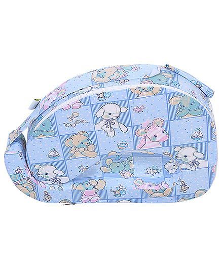 Babyhug Cotton Blend Feeding Pillow Animals And Bird Print - Blue