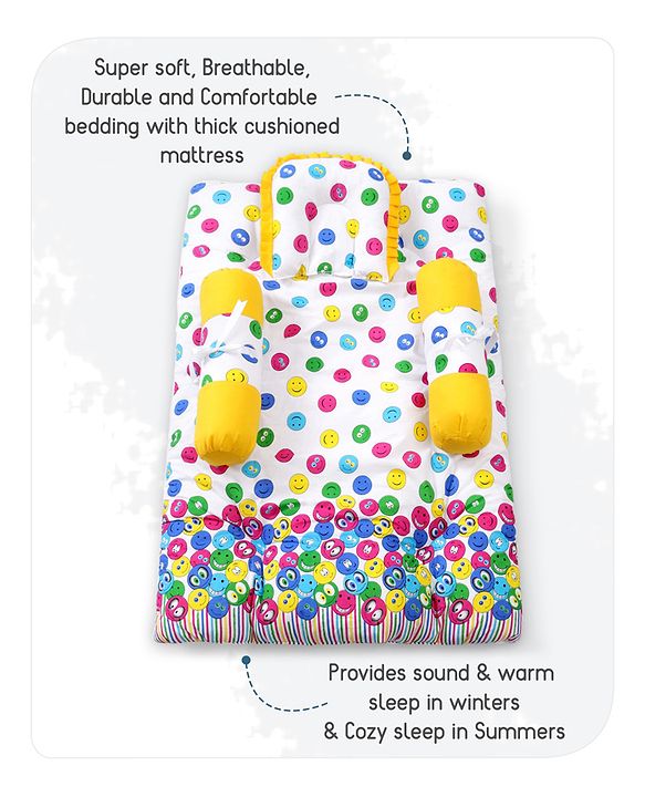 Babyhug Cotton Gadda Set Smiley Print - Multicolour