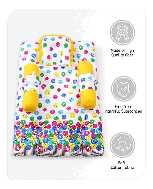 Babyhug Cotton Gadda Set Smiley Print - Multicolour