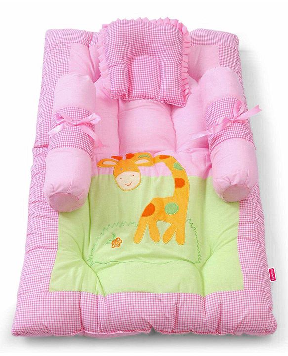 Babyhug Cotton Blend Gadda Set Teddy Embroidery - Blue