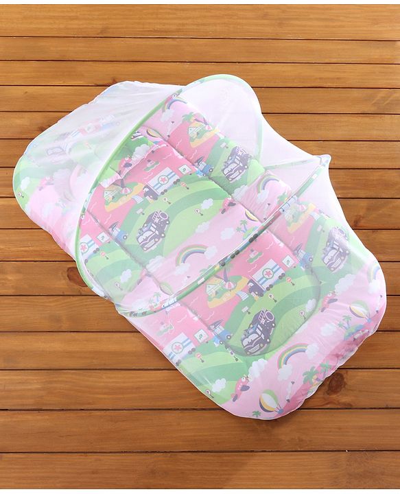 Babyhug Cotton Mosquito Net With Mattress Printed