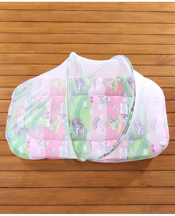 Babyhug Cotton Mosquito Net With Mattress Printed
