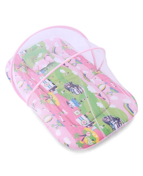 Babyhug Cotton Mosquito Net With Mattress Printed