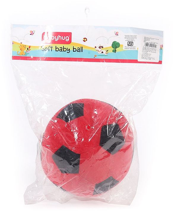 Babyhug Soft Ball Big Black And Red - Height 18 cm