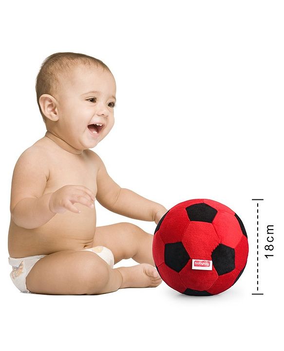 Babyhug Soft Ball Big Black And Red - Height 18 cm