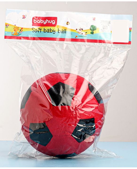 Babyhug Soft Ball Big Black And Red - Height 18 cm