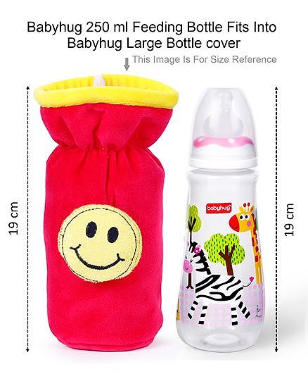 Babyhug Velour Plush Bottle Cover Strawberry Motif Large - Fits upto 330 ml