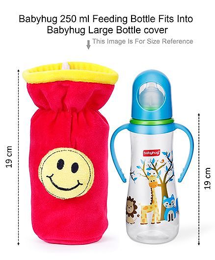 Babyhug Velour Plush Bottle Cover Strawberry Motif Large - Fits upto 330 ml