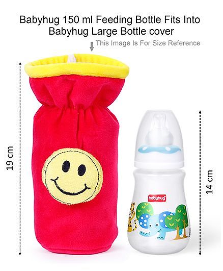 Babyhug Velour Plush Bottle Cover Strawberry Motif Large - Fits upto 330 ml