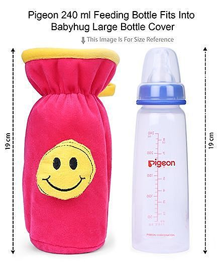 Babyhug Velour Plush Bottle Cover Strawberry Motif Large - Fits upto 330 ml