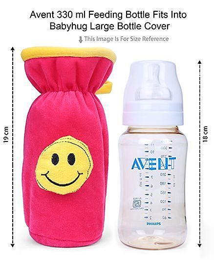 Babyhug Velour Plush Bottle Cover Strawberry Motif Large - Fits upto 330 ml