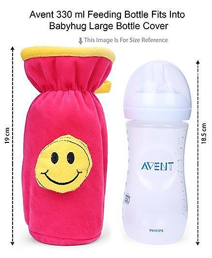 Babyhug Velour Plush Bottle Cover Strawberry Motif Large - Fits upto 330 ml