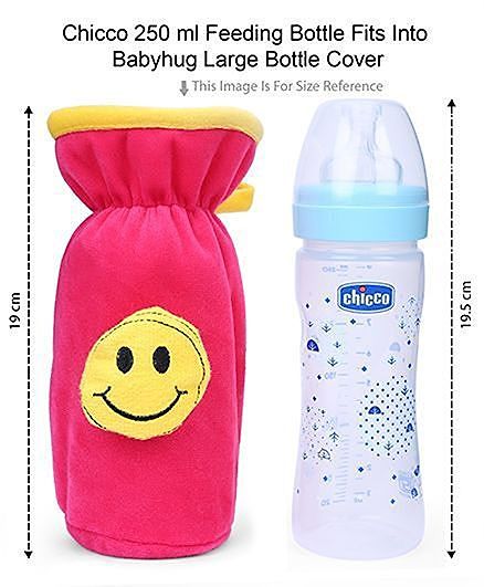 Babyhug Velour Plush Bottle Cover Strawberry Motif Large - Fits upto 330 ml
