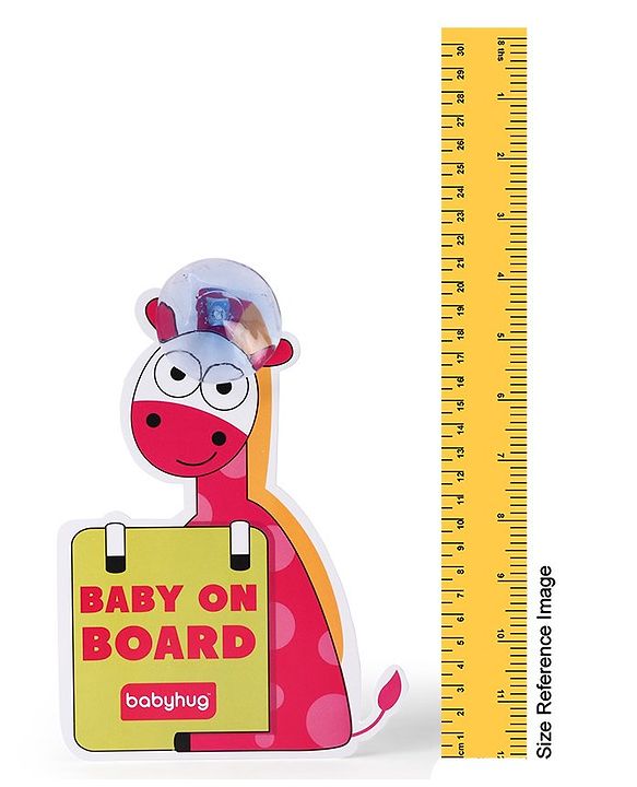 Babyhug Baby On Board Sign Giraffe - Red
