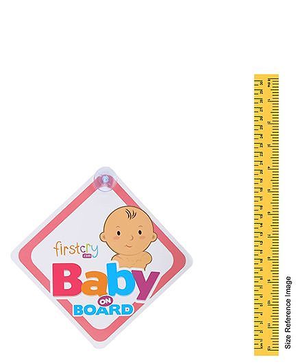Firstcry Baby On Board Sign With Suction Cup - Pink