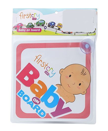Firstcry Baby On Board Sign With Suction Cup - Pink