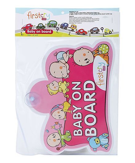 Firstcry Baby On Board Sign - Pink