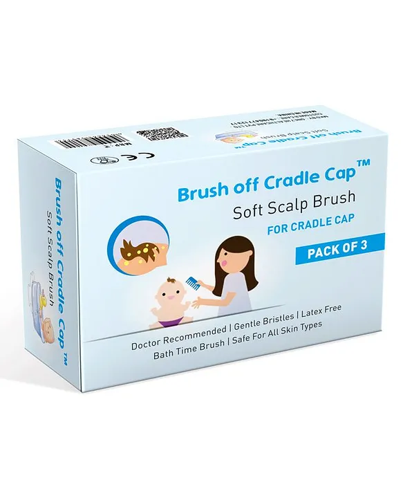 Brush Off Cradle Cap Soft Scalp Brush Pack of White