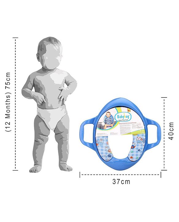 Babyhug Cushioned Potty Training Seat With Handle - Blue (Design May Vary)