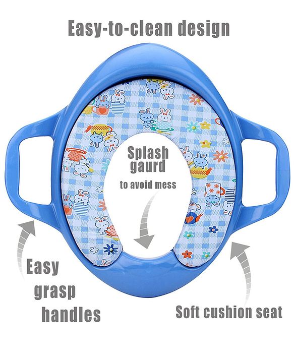 Babyhug Cushioned Potty Training Seat With Handle - Blue (Design May Vary)