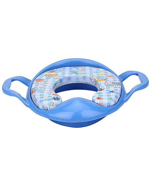 Babyhug Cushioned Potty Training Seat With Handle - Blue (Design May Vary)