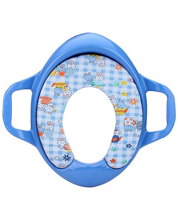 Babyhug Cushioned Potty Training Seat With Handle - Blue (Design May Vary)