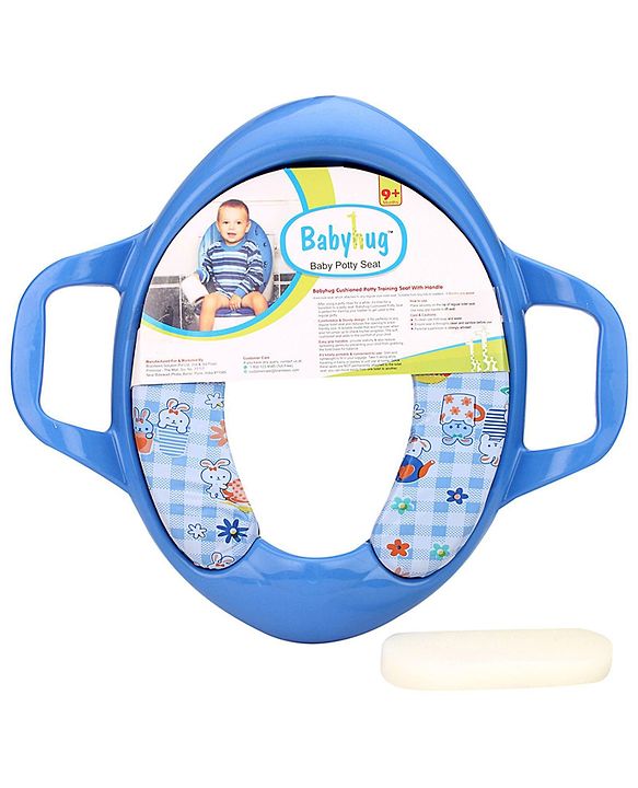 Babyhug Cushioned Potty Training Seat With Handle - Blue (Design May Vary)