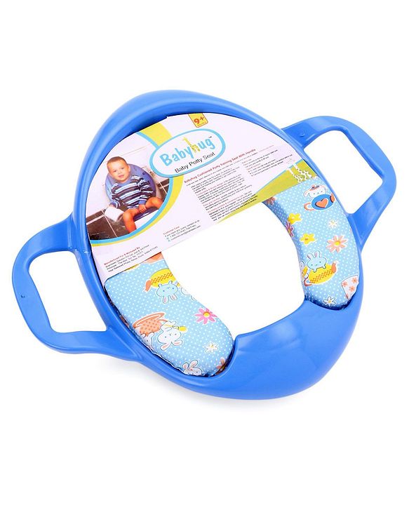 Babyhug Cushioned Potty Training Seat With Handle - Blue (Design May Vary)
