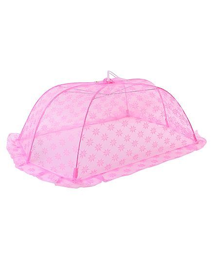 Babyhug Mosquito Net Floral Design Pink - Large